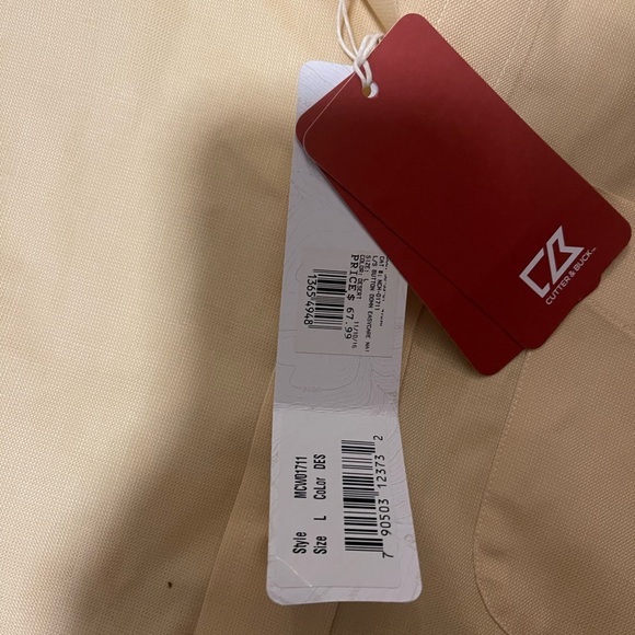 Cutter and buck NWT men’s button down yellow size L with horse riding embroider - Picture 5 of 5